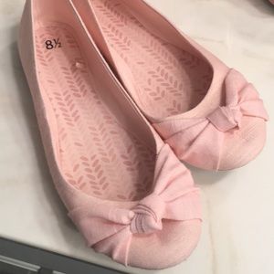 Pink bow flats. Time & Tru, from Wal Mart.